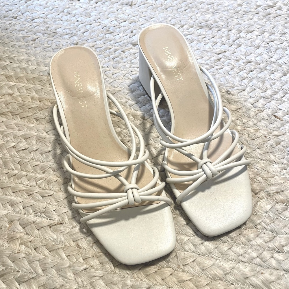 Nine West white heels